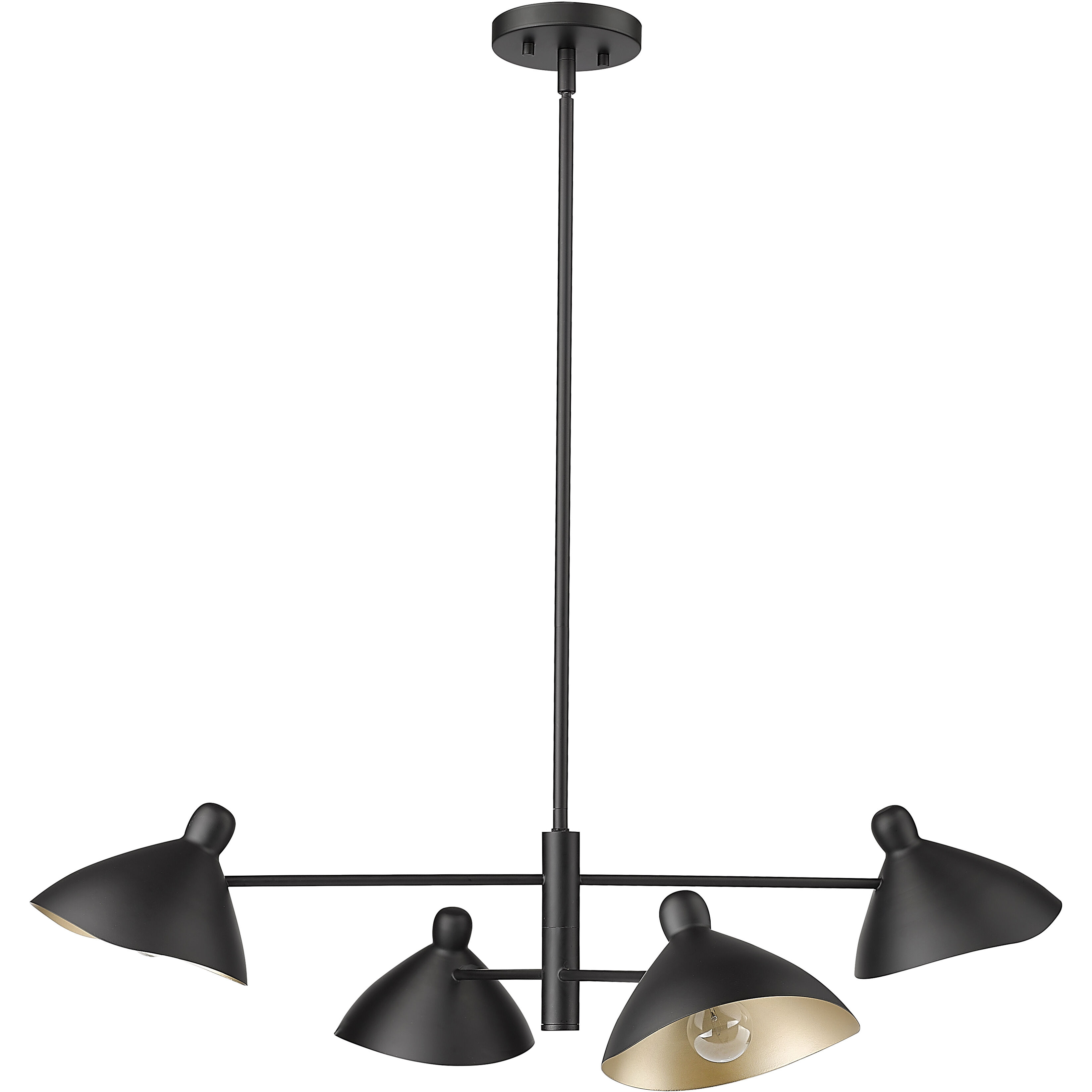Warhol 4 Light 35 inch Matte Black Chandelier Ceiling Light
